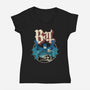 Ghost Bat-Womens-V-Neck-Tee-Barbadifuoco