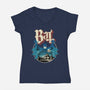 Ghost Bat-Womens-V-Neck-Tee-Barbadifuoco