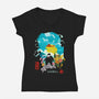 The Pork Pilot-Womens-V-Neck-Tee-Arinesart