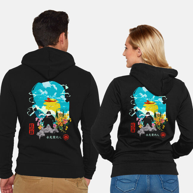 The Pork Pilot-Unisex-Zip-Up-Sweatshirt-Arinesart