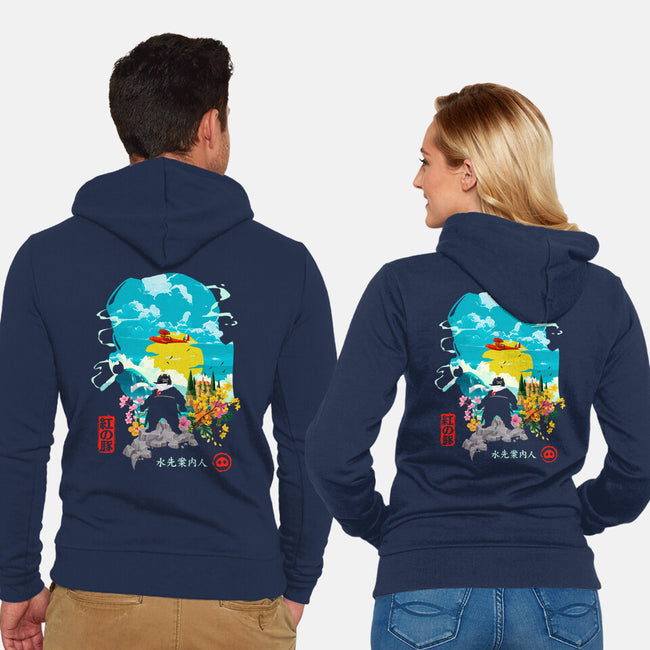 The Pork Pilot-Unisex-Zip-Up-Sweatshirt-Arinesart