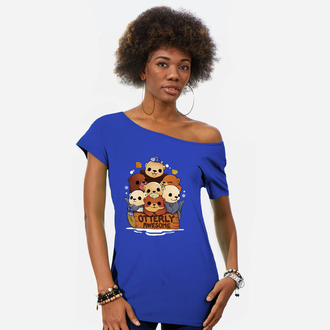 Otterly Awesome-Womens-Off Shoulder-Tee-Vallina84