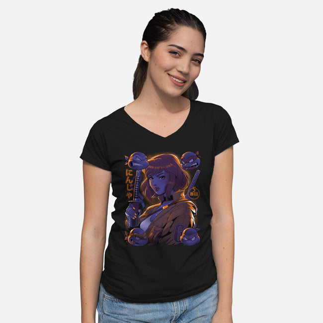 The 5th Ninja-Womens-V-Neck-Tee-Bruno Mota