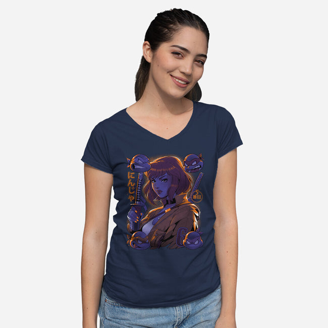 The 5th Ninja-Womens-V-Neck-Tee-Bruno Mota