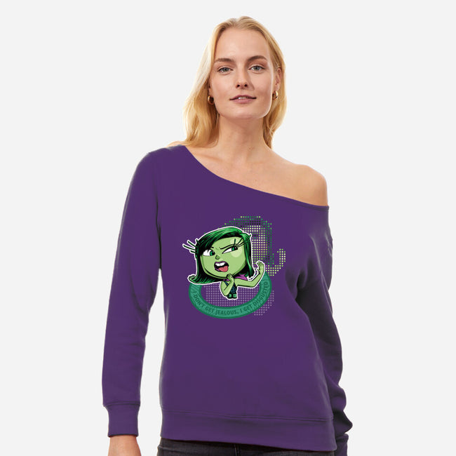 I'm Disgusted-Womens-Off Shoulder-Sweatshirt-panicking_bat