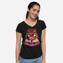 Anger Is Short-Womens-V-Neck-Tee-panicking_bat