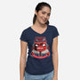 Anger Is Short-Womens-V-Neck-Tee-panicking_bat