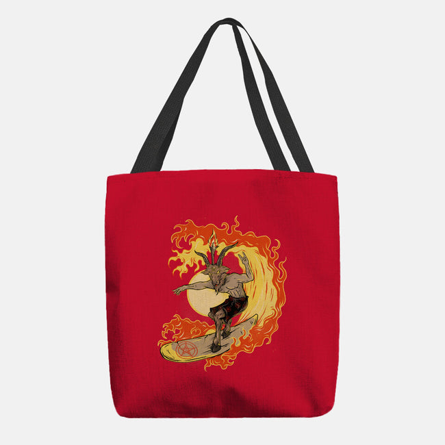 Surfing With The Devil-None-Basic Tote-Bag-Green Devil