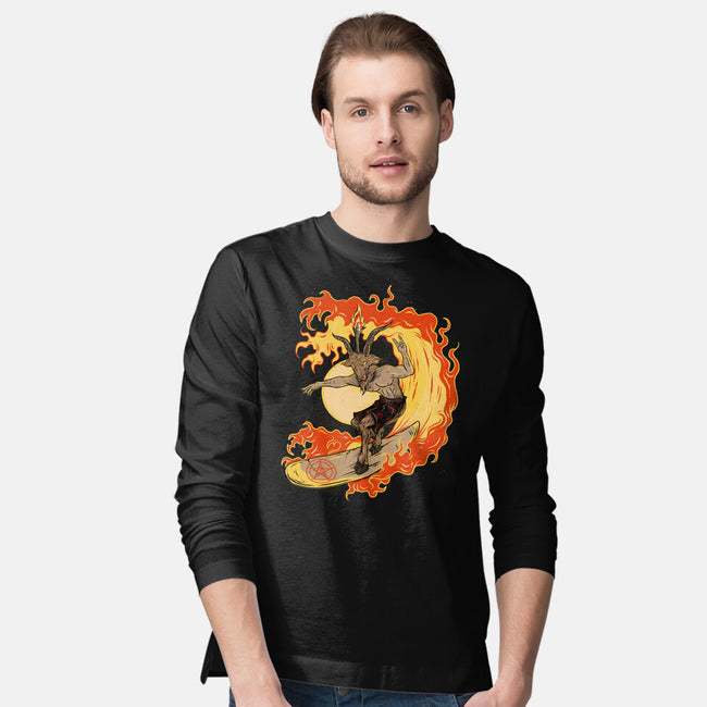 Surfing With The Devil-Mens-Long Sleeved-Tee-Green Devil