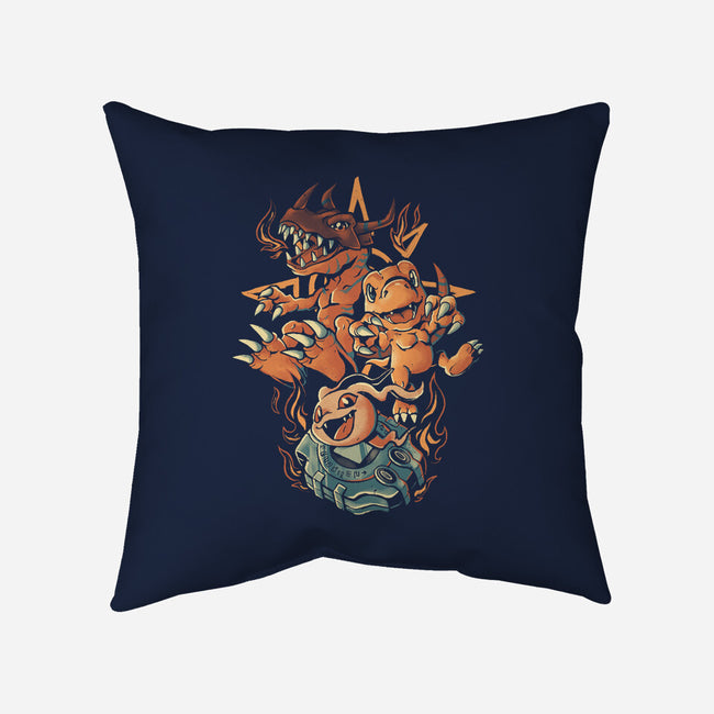 Digital Dino Evolution-None-Removable Cover-Throw Pillow-Arigatees