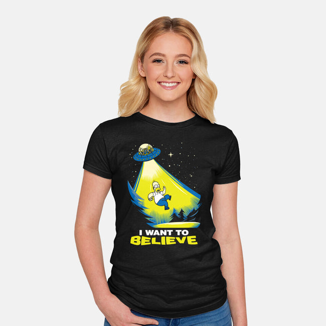 I Want To Believe-Womens-Fitted-Tee-dalethesk8er