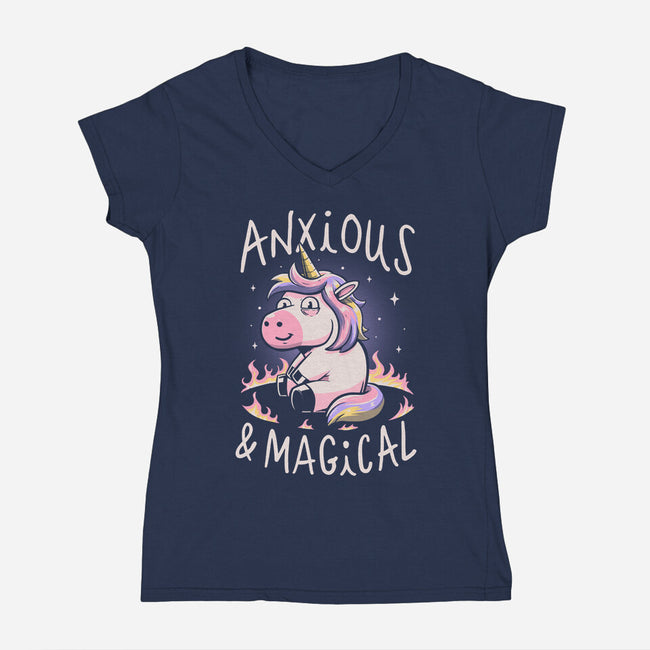 Anxious But Magical-Womens-V-Neck-Tee-koalastudio