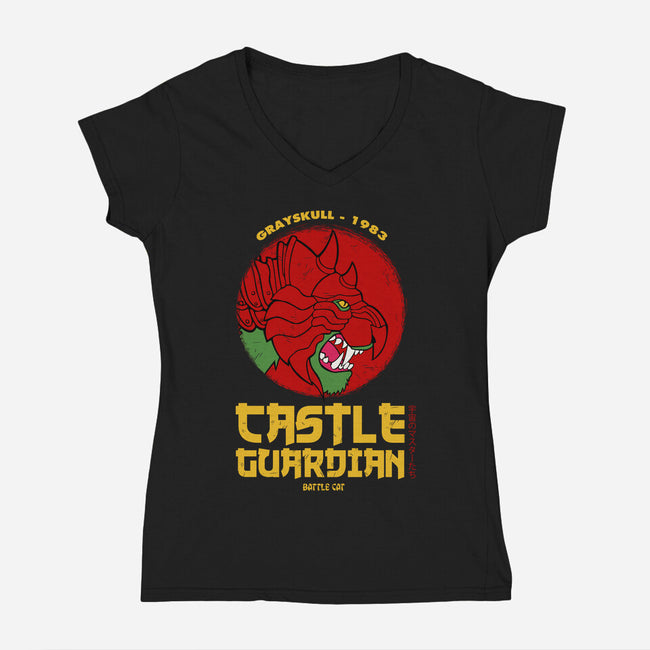 Castle Guardian-Womens-V-Neck-Tee-Melonseta