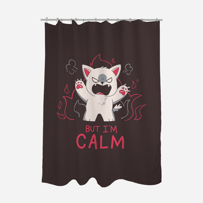 But I'm Calm-None-Polyester-Shower Curtain-yumie