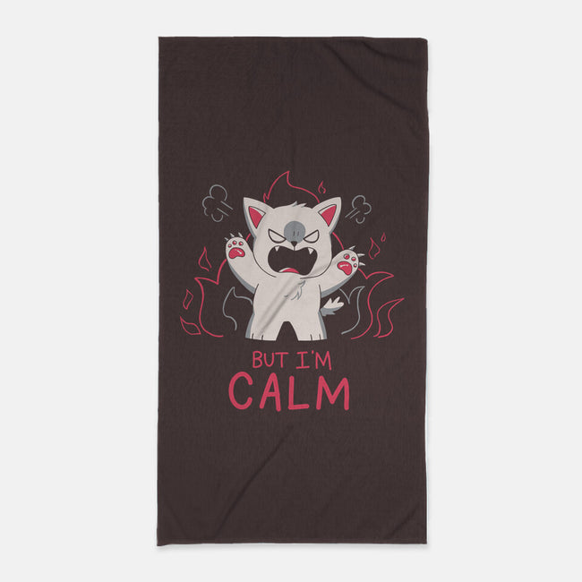 But I'm Calm-None-Beach-Towel-yumie