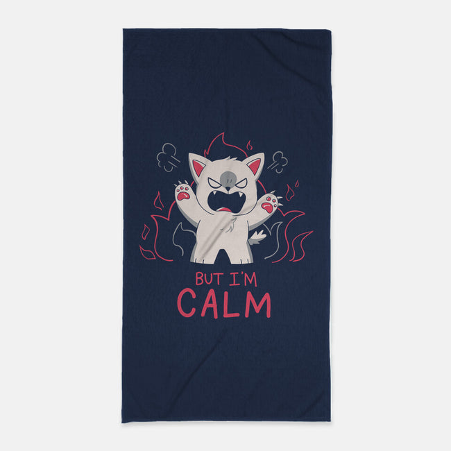 But I'm Calm-None-Beach-Towel-yumie