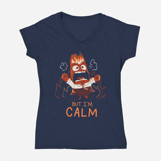 I Am Calm-Womens-V-Neck-Tee-yumie