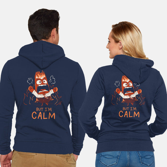 I Am Calm-Unisex-Zip-Up-Sweatshirt-yumie