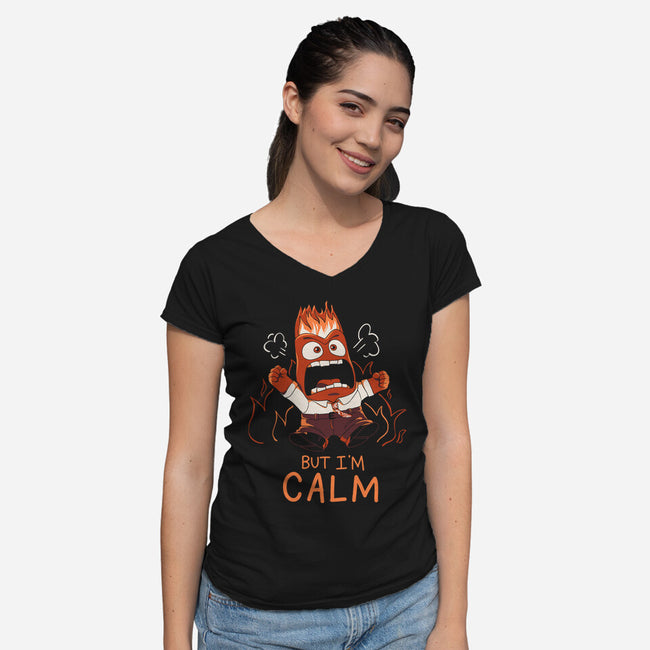 I Am Calm-Womens-V-Neck-Tee-yumie