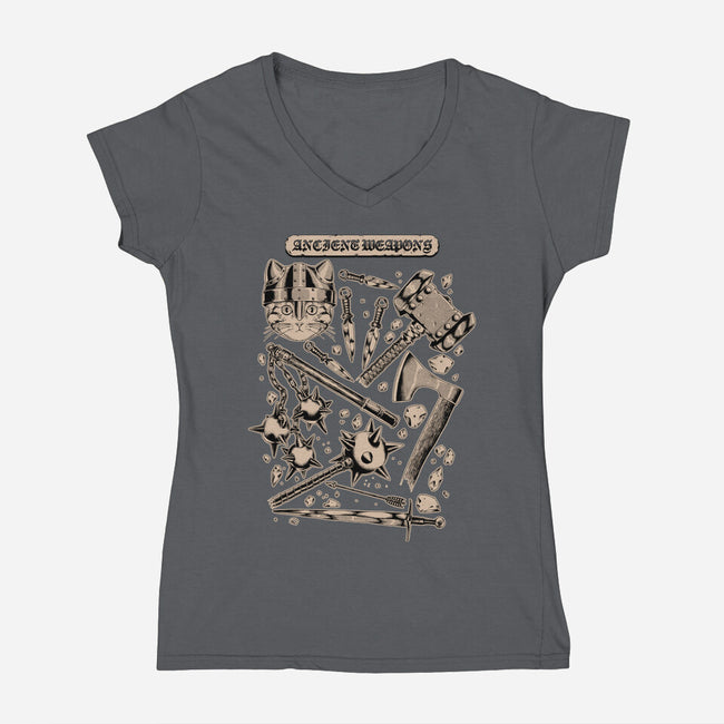 Ancient Weapons-Womens-V-Neck-Tee-Hafaell