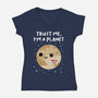 Trust Me I'm A Planet-Womens-V-Neck-Tee-DrMonekers