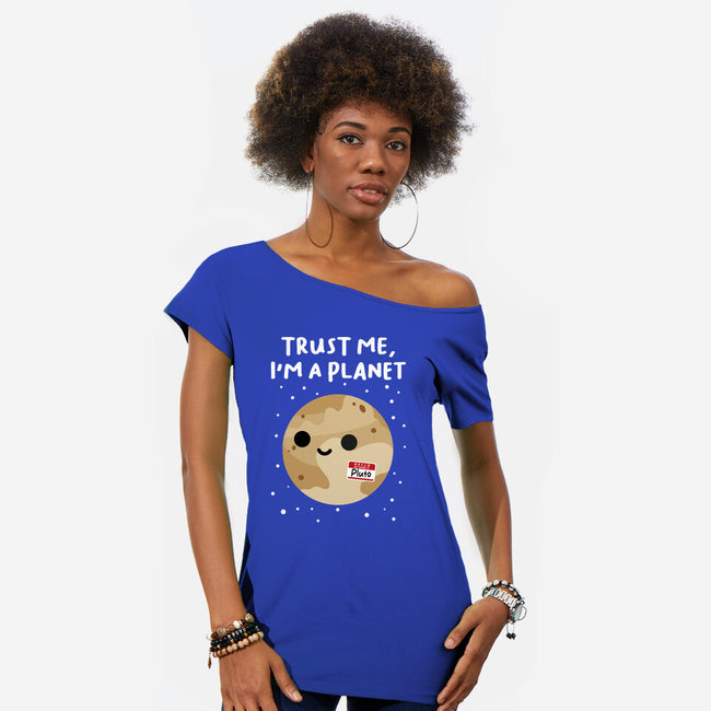 Trust Me I'm A Planet-Womens-Off Shoulder-Tee-DrMonekers