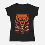 Power Of Kyubi-Womens-V-Neck-Tee-nickzzarto