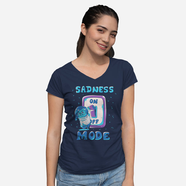 Sadness Mode-Womens-V-Neck-Tee-yumie