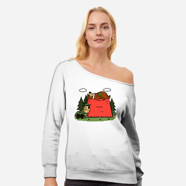 Jellystonuts-Womens-Off Shoulder-Sweatshirt-Raffiti