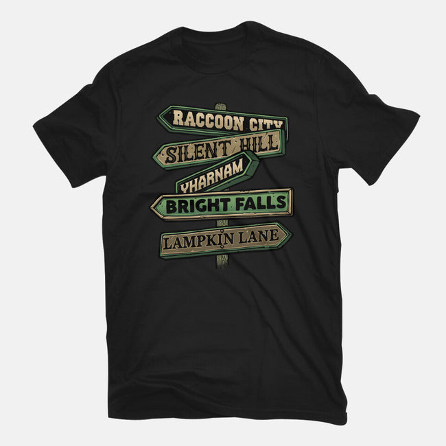 Spooky Towns-Unisex-Basic-Tee-glitchygorilla