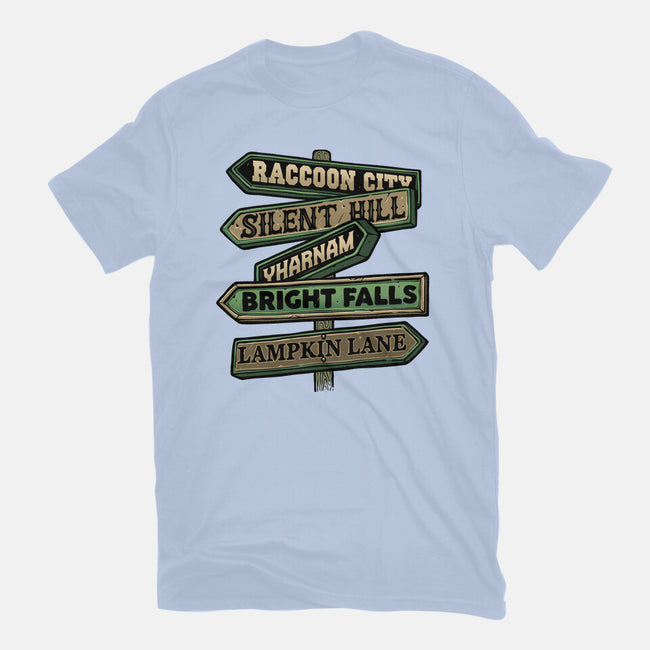 Spooky Towns-Unisex-Basic-Tee-glitchygorilla