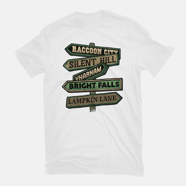Spooky Towns-Unisex-Basic-Tee-glitchygorilla