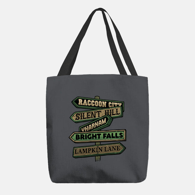 Spooky Towns-None-Basic Tote-Bag-glitchygorilla