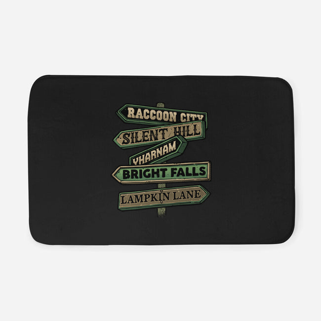 Spooky Towns-None-Memory Foam-Bath Mat-glitchygorilla