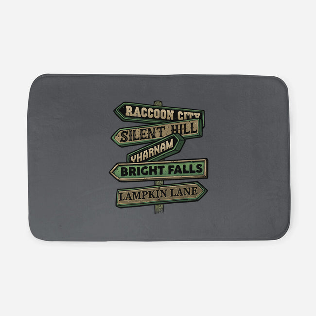 Spooky Towns-None-Memory Foam-Bath Mat-glitchygorilla