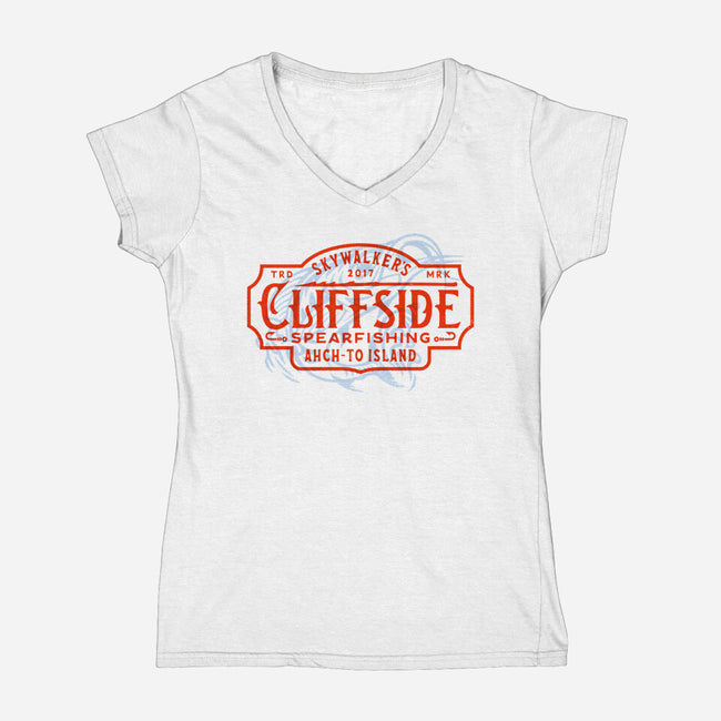 Luke's Cliffside Spearfishing-Womens-V-Neck-Tee-Wheels