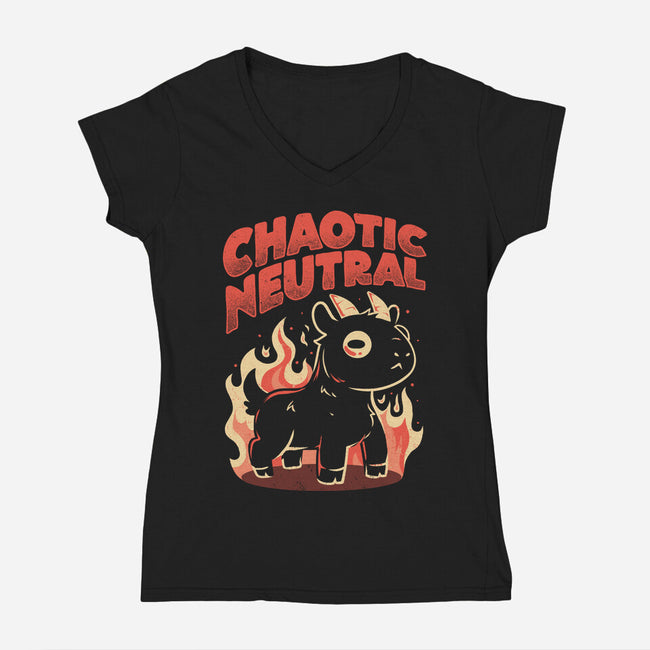 Chaotic Neutral-Womens-V-Neck-Tee-eduely