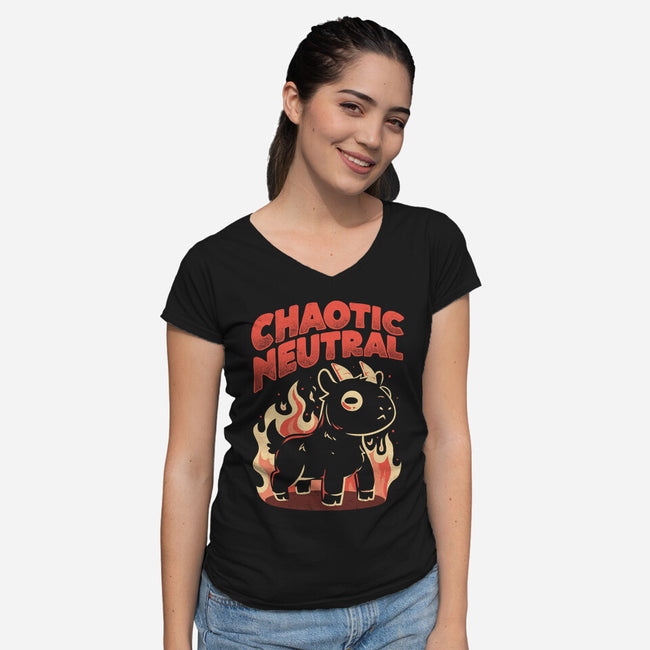 Chaotic Neutral-Womens-V-Neck-Tee-eduely