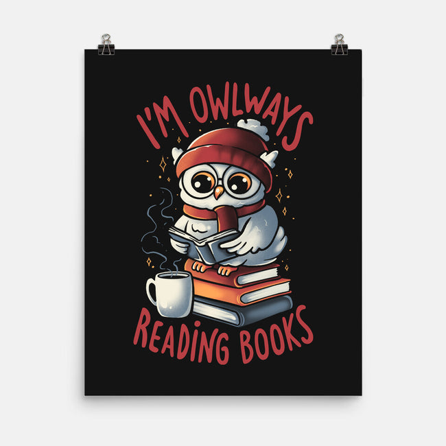 Owlways Reading Books-None-Matte-Poster-eduely