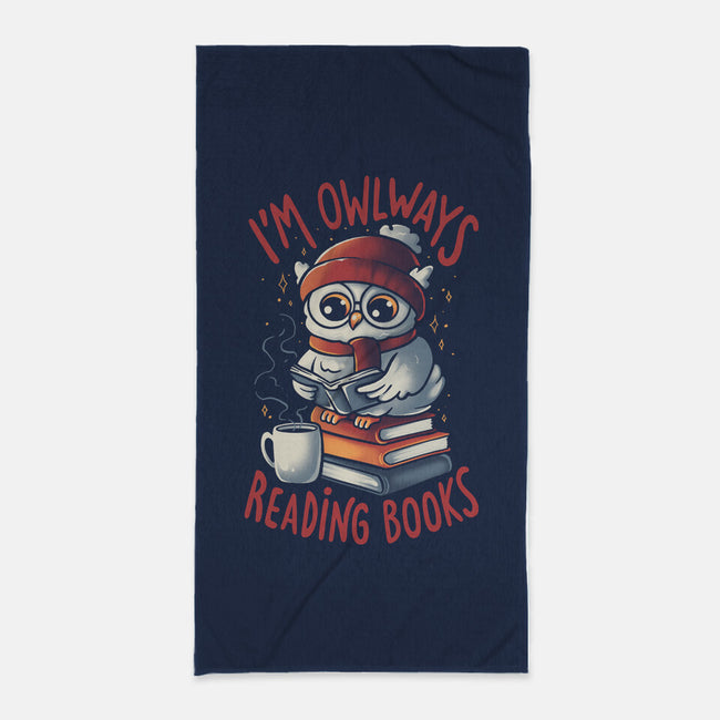 Owlways Reading Books-None-Beach-Towel-eduely