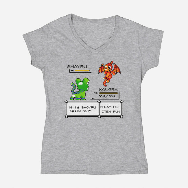 Neo Pocket Pets-Womens-V-Neck-Tee-demonigote