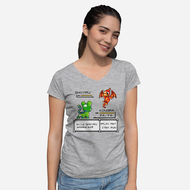 Neo Pocket Pets-Womens-V-Neck-Tee-demonigote