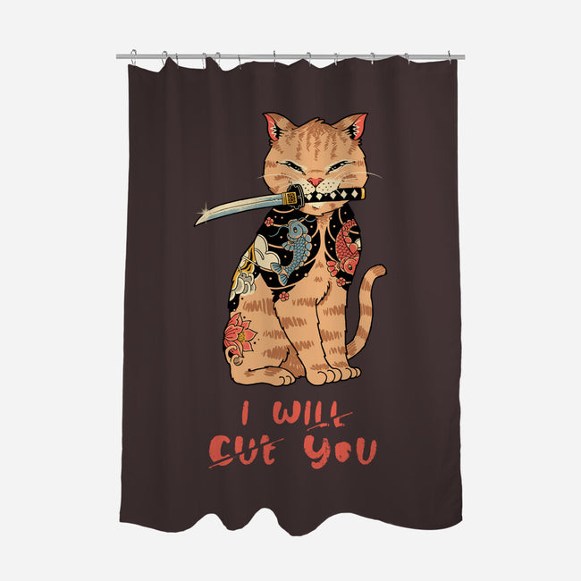 Fierce Tattooed Cat Meowster-None-Polyester-Shower Curtain-vp021