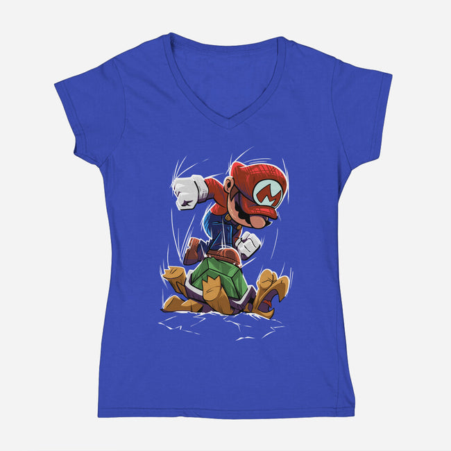 Smash Them-Womens-V-Neck-Tee-RavArt Studio