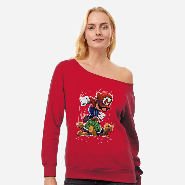 Smash Them-Womens-Off Shoulder-Sweatshirt-RavArt Studio