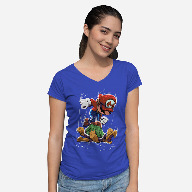 Smash Them-Womens-V-Neck-Tee-RavArt Studio