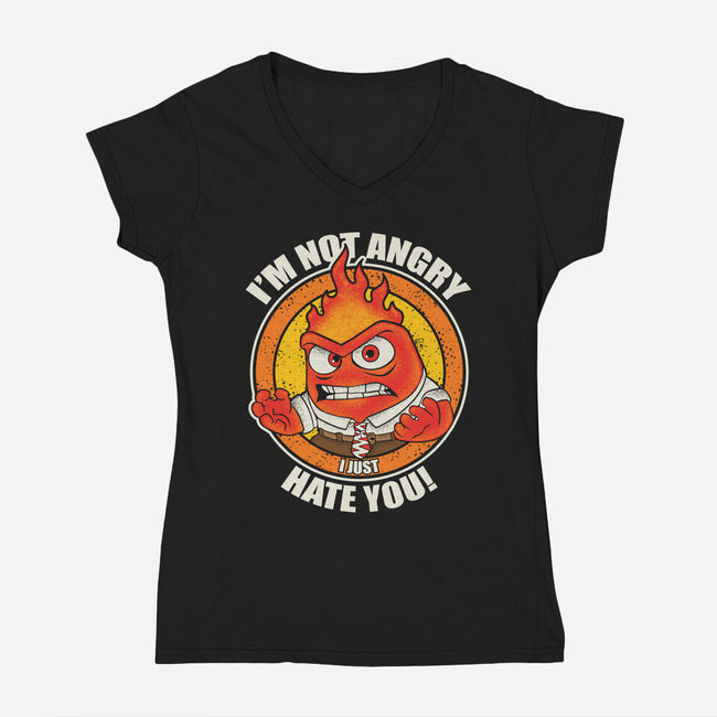 Not Angry I Just Hate You-Womens-V-Neck-Tee-turborat14