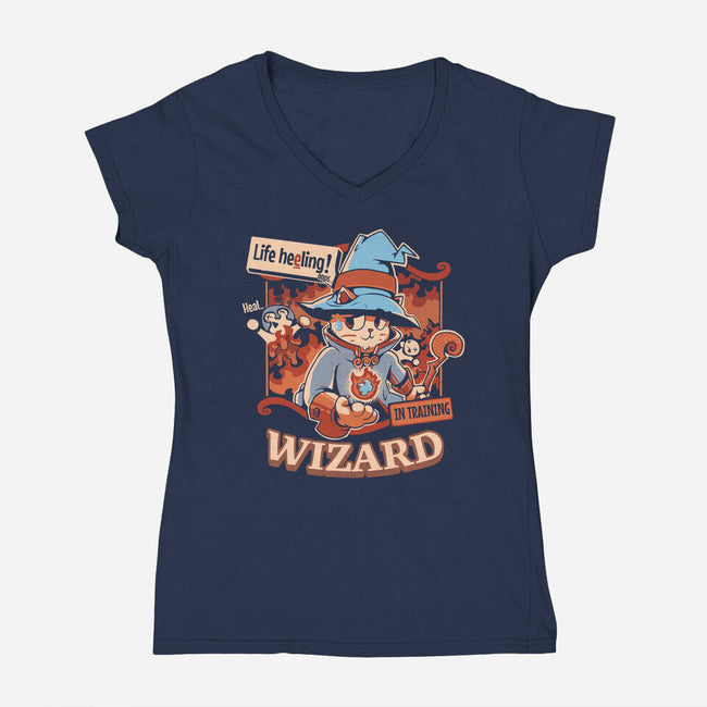 Wizard Still In Training-Womens-V-Neck-Tee-Heyra Vieira