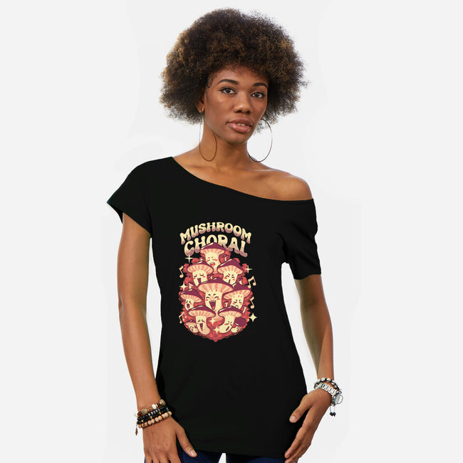 Mushroom Choral-Womens-Off Shoulder-Tee-Estudio Horta