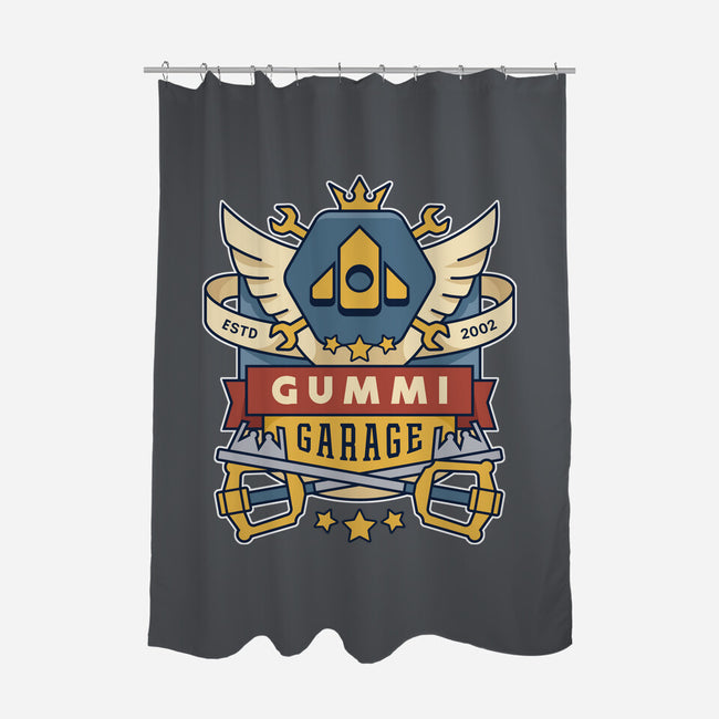 The Gummi Garage Emblem-None-Polyester-Shower Curtain-LAGELANTEE